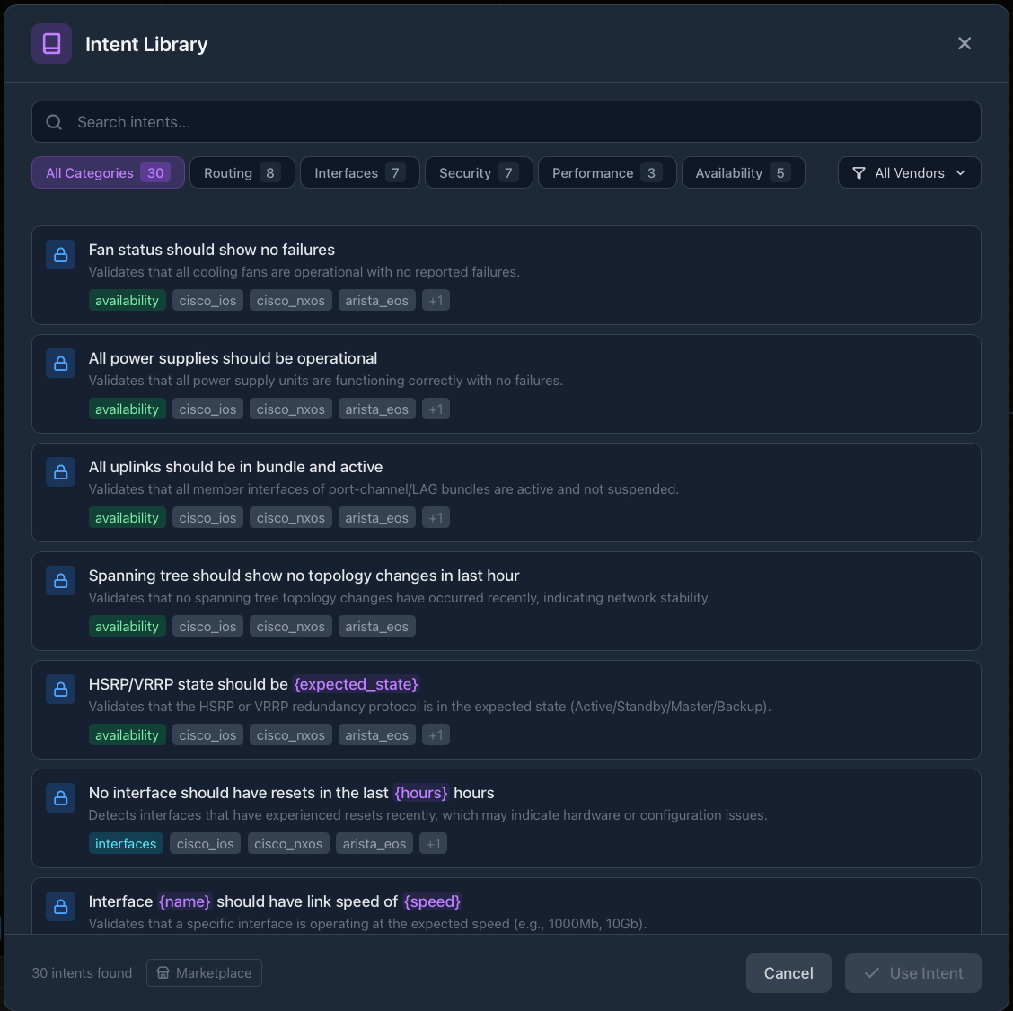 Intent Library - All Categories