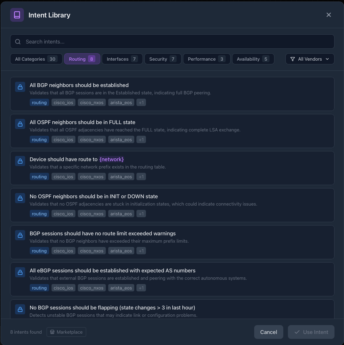 Routing Intents Library