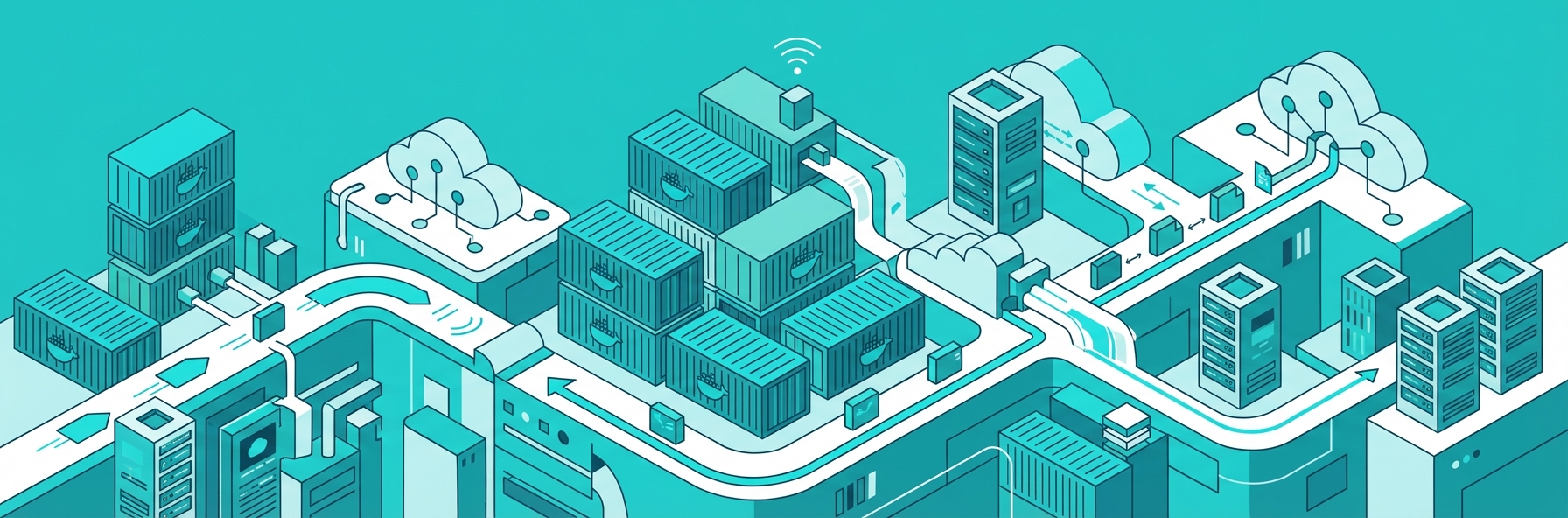 Docker and platform infrastructure illustration
